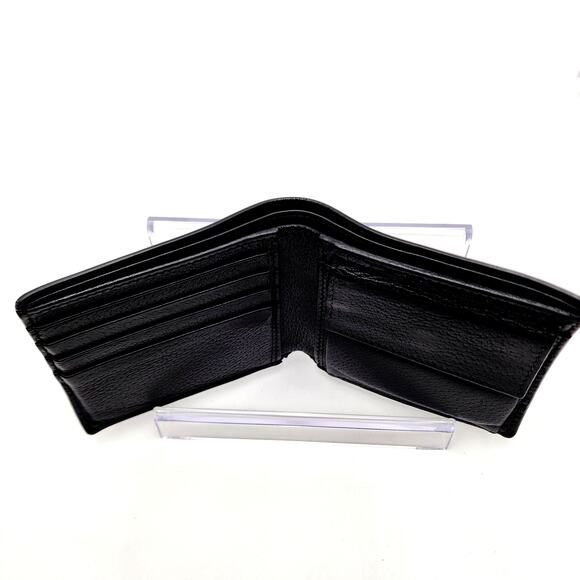 GUCCI Men's Bifold Wallet-Logo Stripe Web Black Leather - Picture 7 of 17